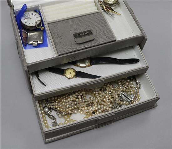 Assorted costume jewellery and watches